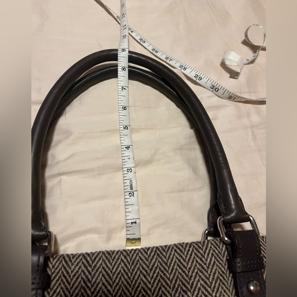 Tumi wool & leather spacious brown bag with a lot of compartments & pockets NWT - Picture 13 of 16